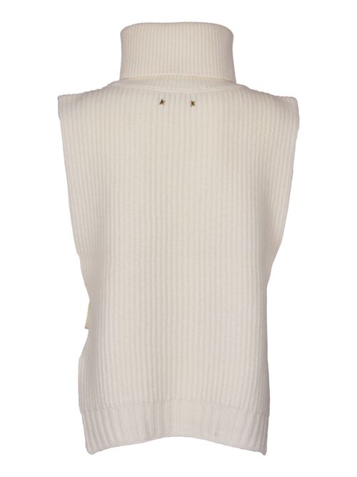 Beige fisherman's knitted vest with embroidered Golden Goose logo GOLDEN GOOSE | GUP01989P00170811560